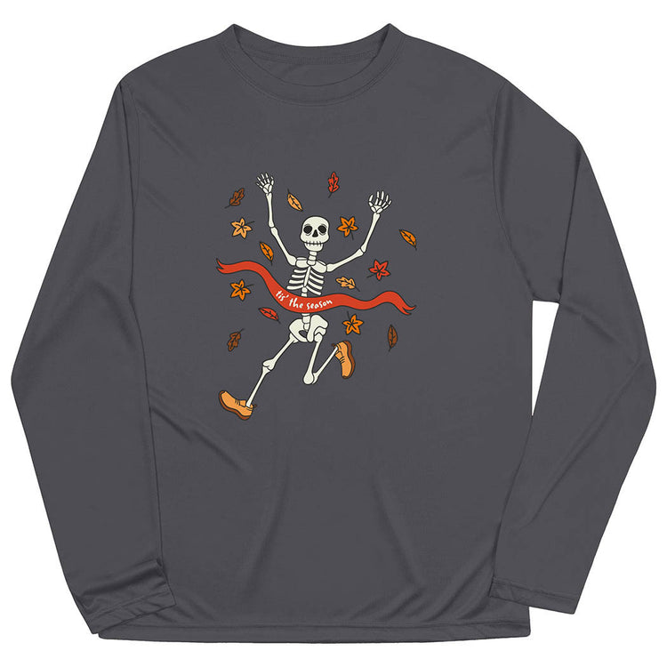 Men's Running Long Sleeve Performance Tee - Tis' the Season Skelly