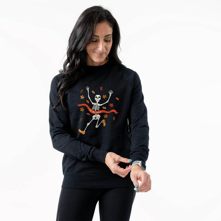 Running Raglan Crew Neck Sweatshirt - Tis' the Season Skelly