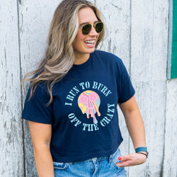 Running Short Sleeve Crop Tee - Running Off the Crazy
