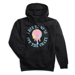 Statement Fleece Hoodie - Running Off the Crazy [Black/Adult Small] - SS