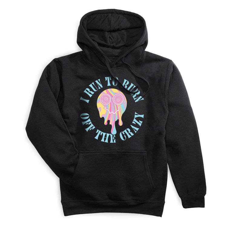 Statement Fleece Hoodie - Running Off the Crazy [Black/Adult Small] - SS