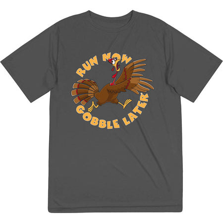 Men's Running Short Sleeve Performance Tee - Run Now Gobble Later (2025)