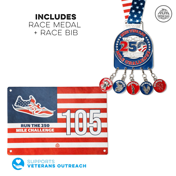 Virtual Race - 250 Mile Challenge (Medal)
