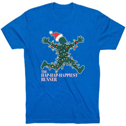 Running Short Sleeve T-Shirt - The Hap Hap Happiest Runner [Royal/Adult Large] - SS