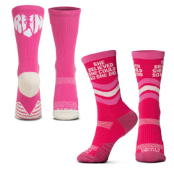 Socrates® Mid-Calf Performance Sock Set - Fearless in Pink