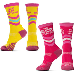Socrates® Mid-Calf Performance Sock Set - Girl Power Grit