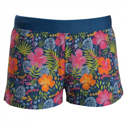 Floral patterned shorts on a white background
