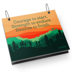 Bibfolio bib album with motivational quote and nature design on a white background