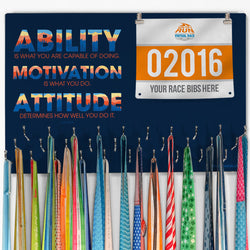 Running Large Hooked on Medals and Bib Hanger - Ability, Motivation & Attitude
