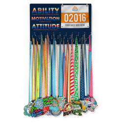 Running Large Hooked on Medals and Bib Hanger - Ability, Motivation & Attitude