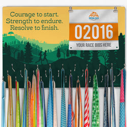 Running Large Hooked on Medals and Bib Hanger - Resolve to Finish