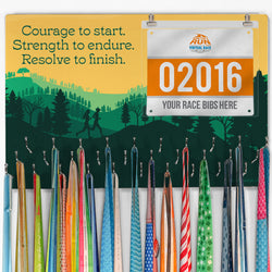 Running Large Hooked on Medals and Bib Hanger - Resolve to Finish