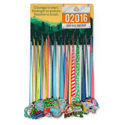 Running Large Hooked on Medals and Bib Hanger - Resolve to Finish