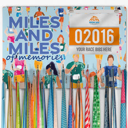 Running Large Hooked on Medals and Bib Hanger - Memories & Miles