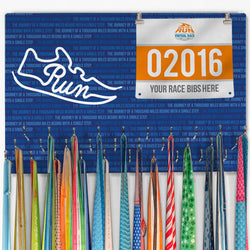 Running Large Hooked on Medals and Bib Hanger - Earned in Every Step