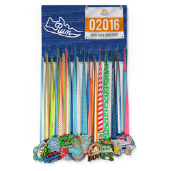 Running Large Hooked on Medals and Bib Hanger - Earned in Every Step