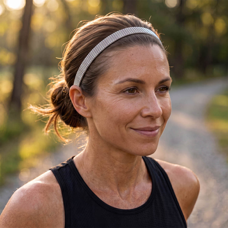 Athletic Juliband Non-Slip Deluxe Headband - Silver Sparkle