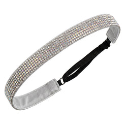 Silver headband with rhinestones on a white background
