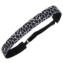 Black and white patterned headband on a white background