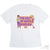 White t-shirt with 'The Best of Both Worlds 5K' graphic design on a white background