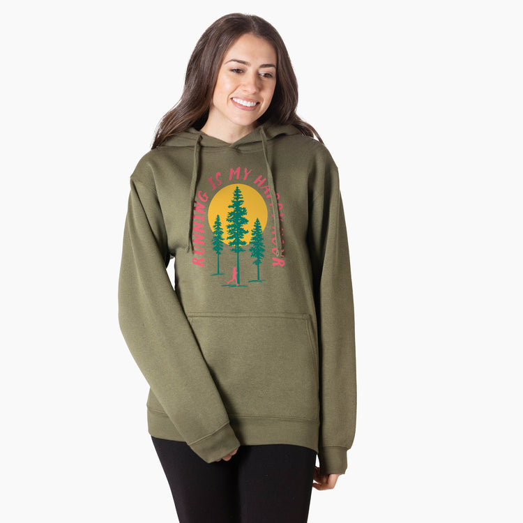 Statement Fleece Hoodie - Running is My Happy Hour