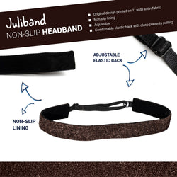 Juliband non-slip headband with features highlighted on a white background