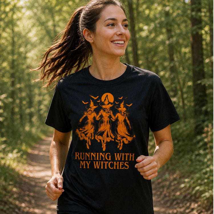 Running Short Sleeve T-Shirt - Running With My Witches