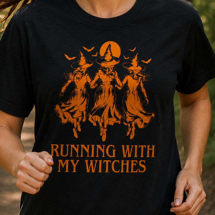Running Short Sleeve T-Shirt - Running With My Witches