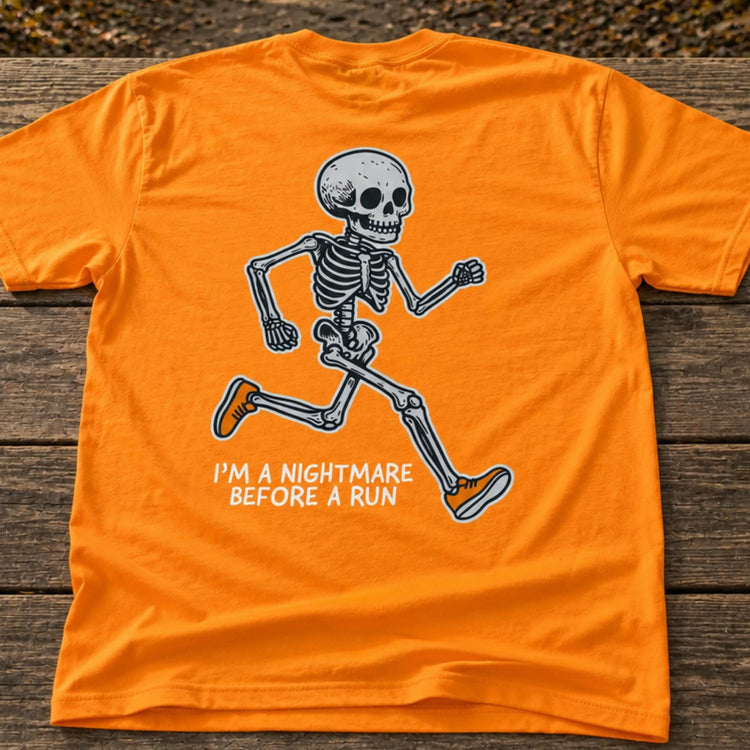 Running Short Sleeve T-Shirt - Nightmare Before a Run (Back Design)
