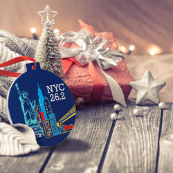 Running Round Ceramic Ornament - NYC 26.2