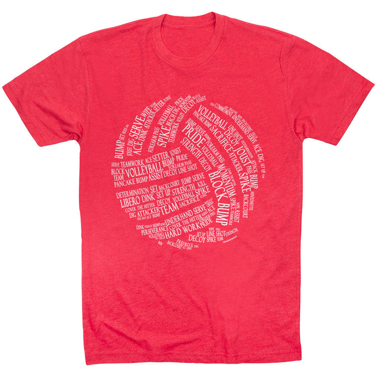 Volleyball T-Shirt Short Sleeve Volleyball Words