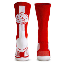 Volleyball Woven Mid-Calf Socks - Superelite (Red/White)