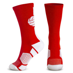 Volleyball Woven Mid-Calf Socks - Superelite (Red/White)