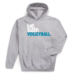 CTS Volleyball Hooded Sweatshirt - Eat. Sleep. Volleyball. [Gray/Adult Small] - SS
