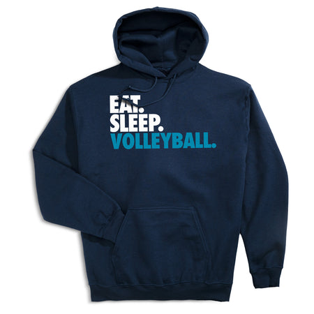 Volleyball Hooded Sweatshirt - Eat. Sleep. Volleyball. [Navy/Adult Medium] - SS