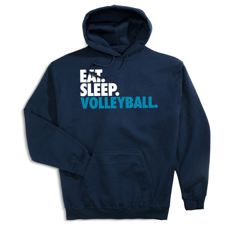 Volleyball Hooded Sweatshirt - Eat. Sleep. Volleyball. [Navy/Adult Medium] - SS