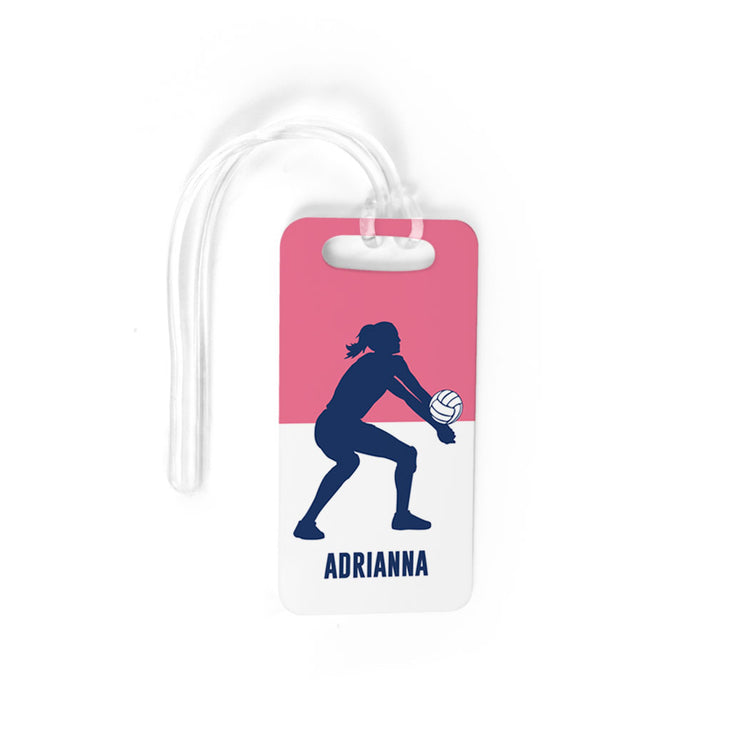 Volleyball Bag/Luggage Tag - Personalized Girl Silhouette