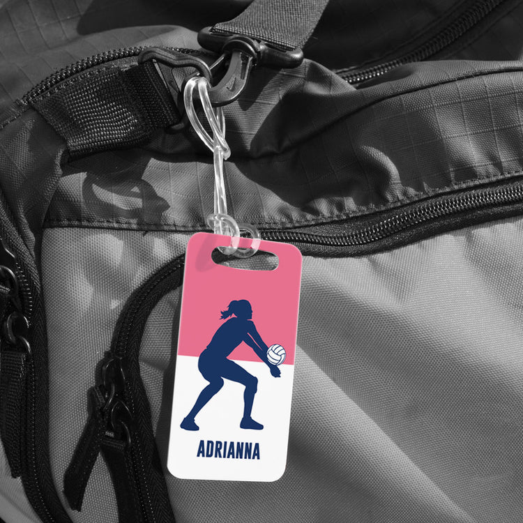 Volleyball Bag/Luggage Tag - Personalized Girl Silhouette