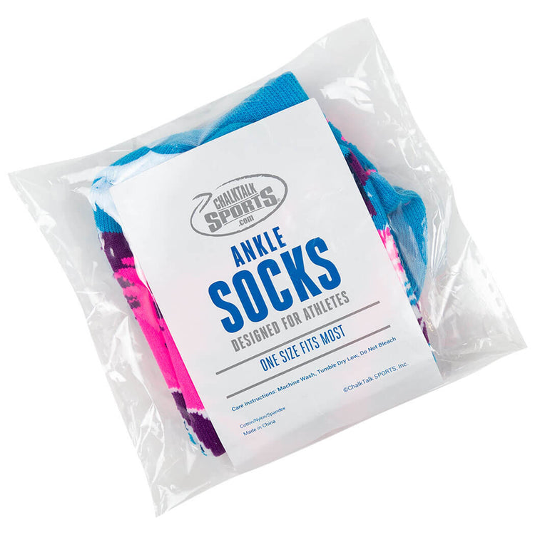 Volleyball Ankle Socks - Volleyball Tie-Dye Swirl