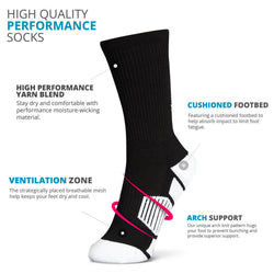 Volleyball Woven Mid-Calf Socks - Superelite (Black/White)