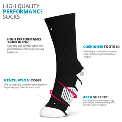 Volleyball Woven Mid-Calf Socks - Superelite (Black/White)