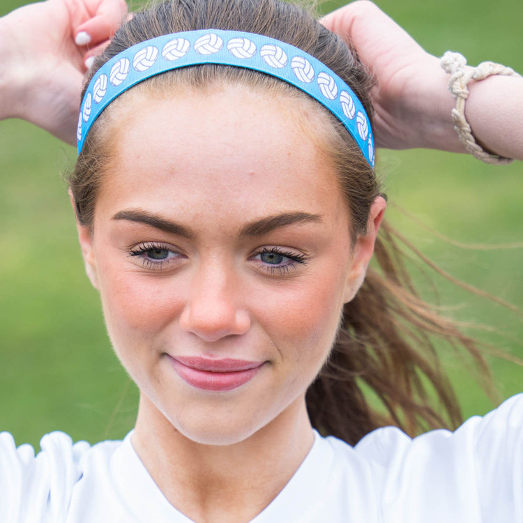 Volleyball Juliband Non-Slip Headband - Volleyball Stripe Blue