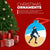 Volleyball Round Ceramic Ornament - Silhouette with Santa Hat
