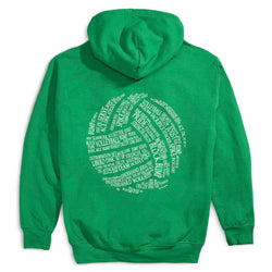 Volleyball Hooded Sweatshirt - Volleyball Words (Back Design) [Green/Adult Medium] - SS