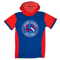 Custom Team Lightweight Short Sleeve ShieldDri Hoodie - Volleyball