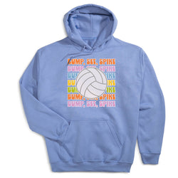Volleyball Hooded Sweatshirt - Bump, Set, Spike [Youth Large/Carolina] - SS