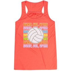 Volleyball Flowy Racerback Tank Top - Bump, Set, Spike