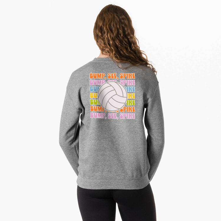 Volleyball Crewneck Sweatshirt - Bump, Set, Spike (Back Design)