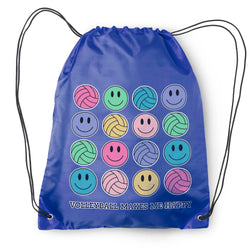Volleyball Drawstring Backpack - Volleyball Makes Me Happy
