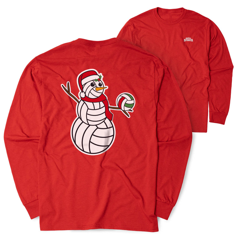 Volleyball Tshirt Long Sleeve - Serving Holiday Cheer (Back Design) 